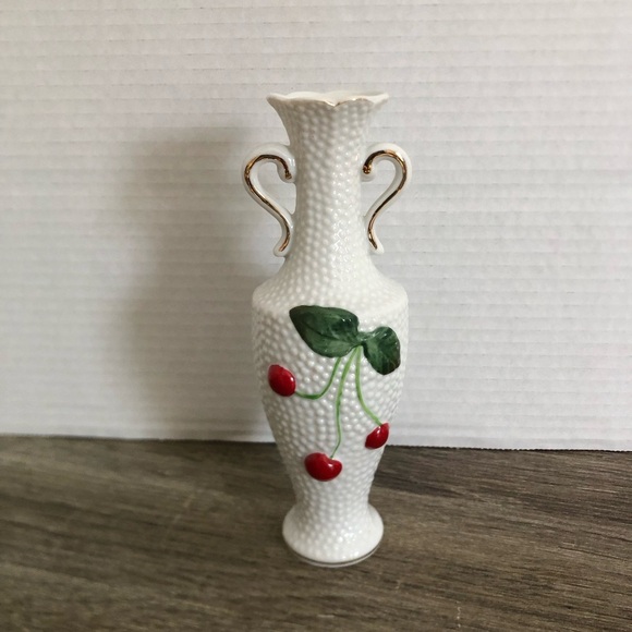 Vtg Adorable Cherry Vase - Picture 2 of 11